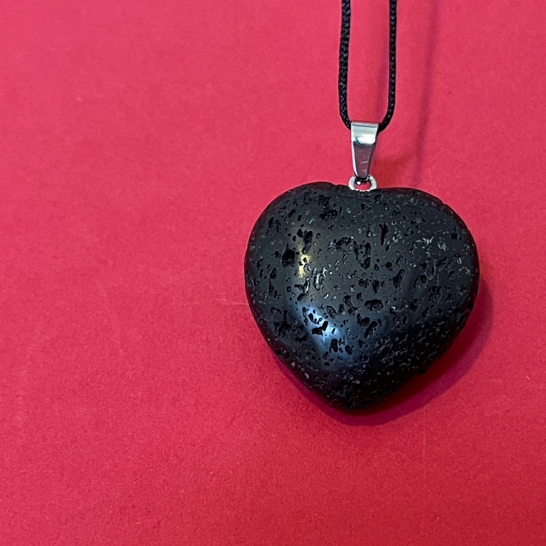 Lava Stone Heart Pendant ~ on SALE!